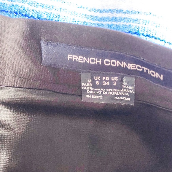 blue French Connection Bel Air tweed flared mini skirt sz 2 - Picture 4 of 4